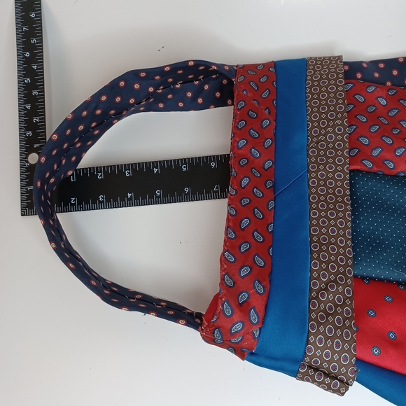 Handmade Vintage Silk Tie Purse Unique Craft Made Hand Bag OS Unisex - Picture 7 of 11